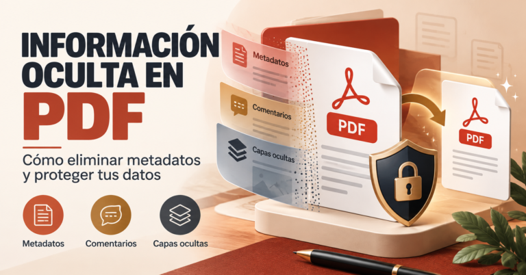 eliminar información oculta de un PDF, incluidos metadatos, comentarios y capas ocultas